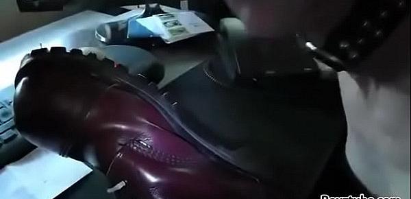  Pathetic slave is licking skinheads boots [360p]